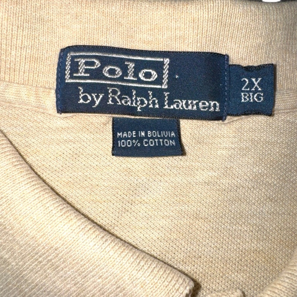 Polo Ralph Lauren Men's 2XL Big & Tall Beige‎ Short Sleeve Polo Shirt - Picture 6 of 7